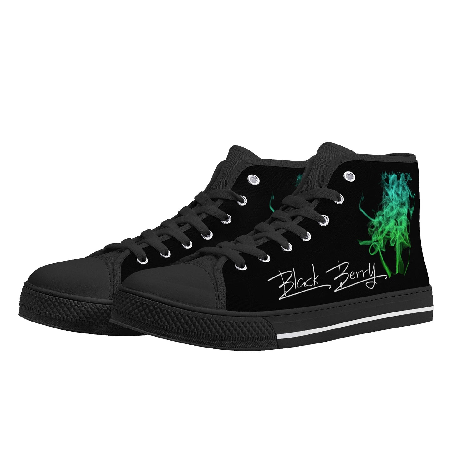 Black Berry High Top Canvas Shoes (Customizable)