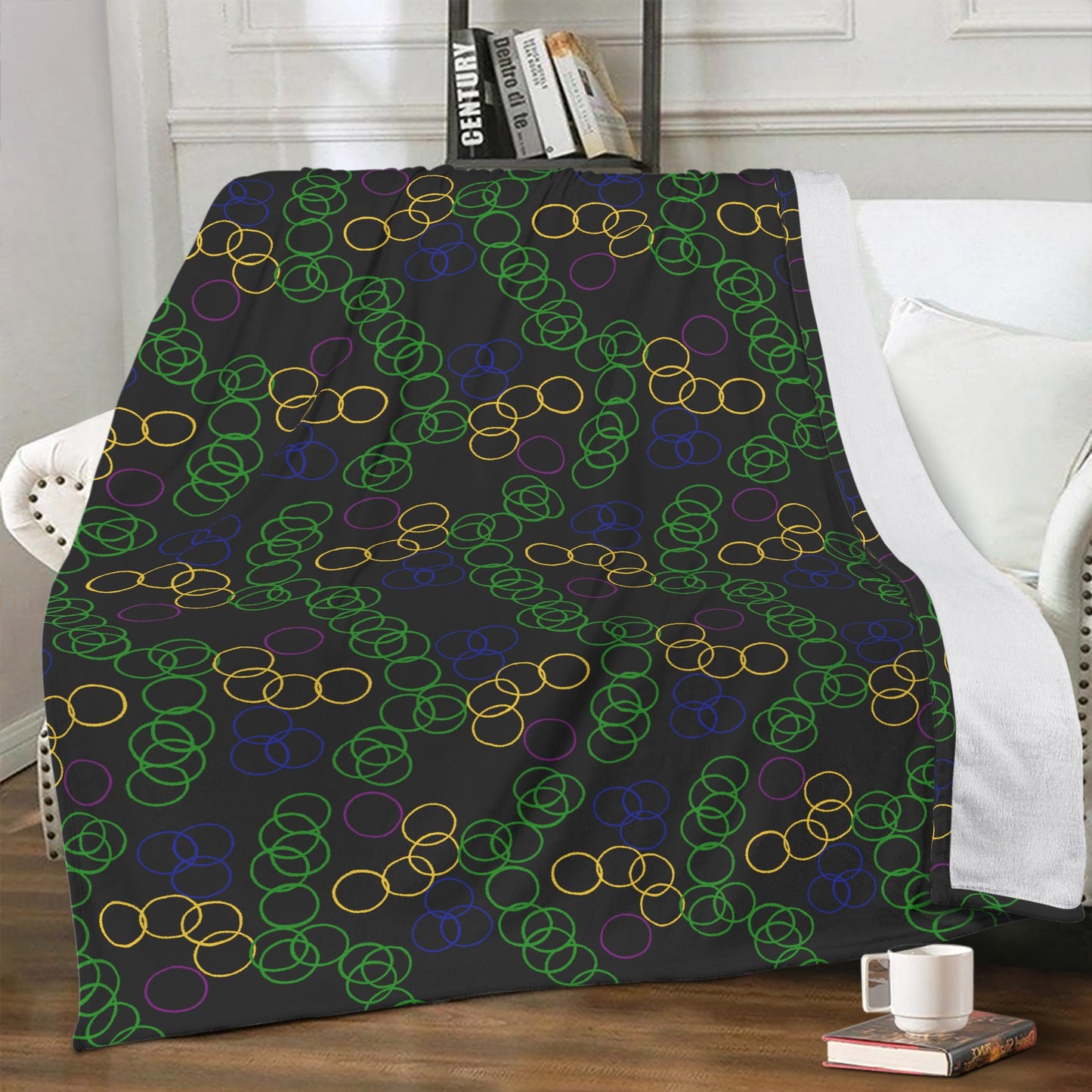 Black Berry Bubbles Fleece Blanket