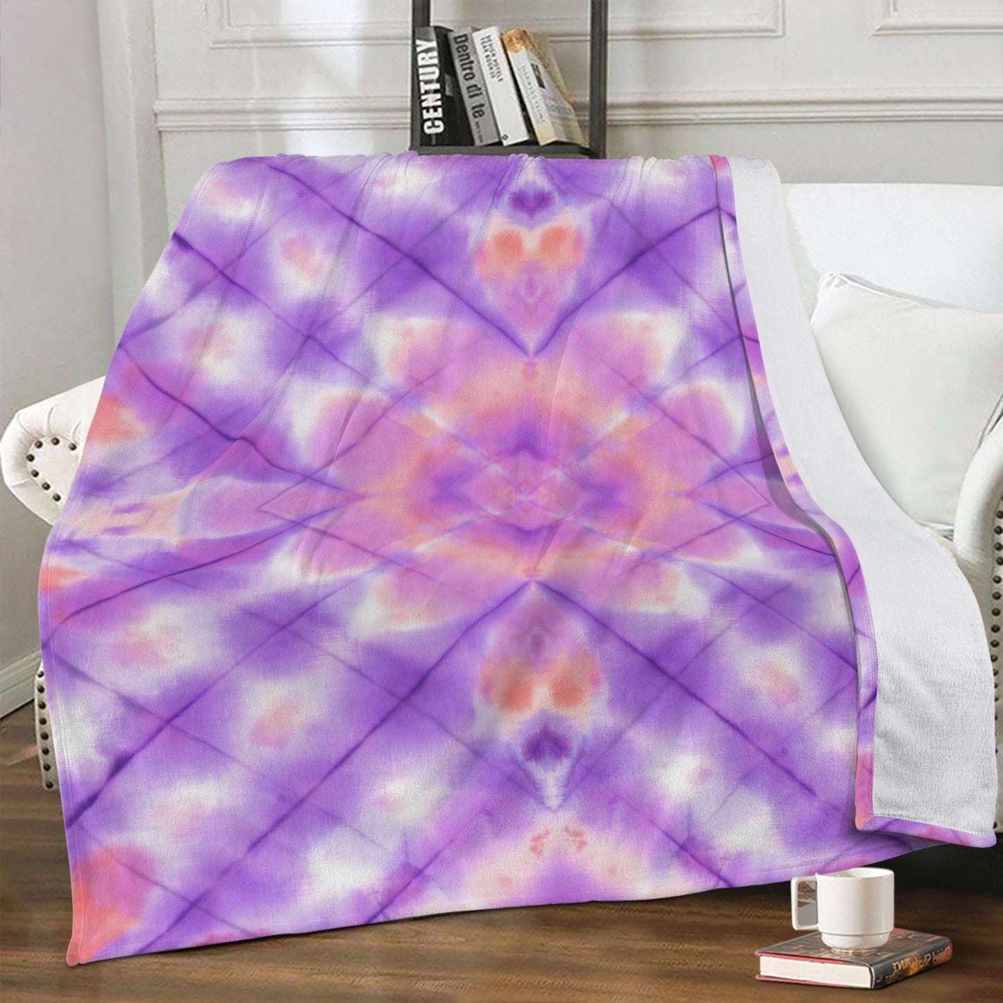 Purple tie dye Fleece Blanket