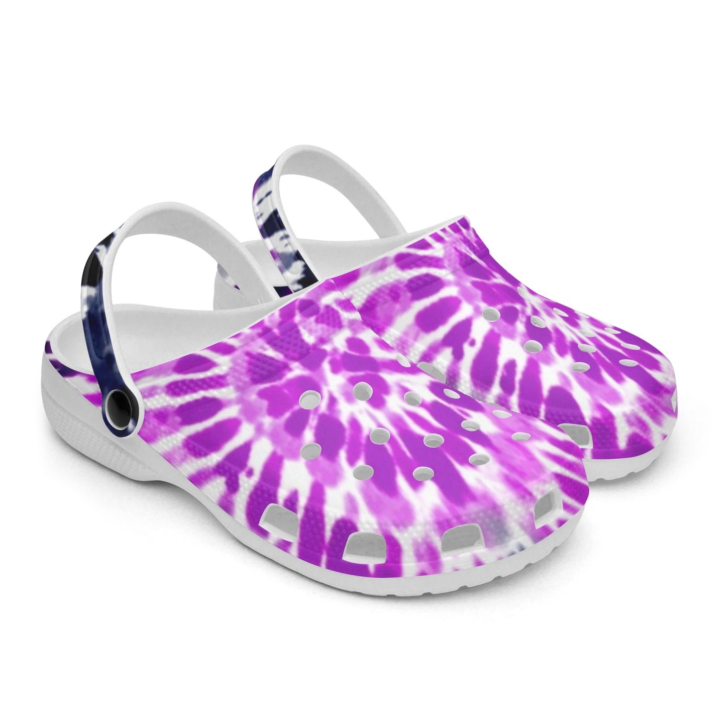 Purple Tie-Dye Clogs