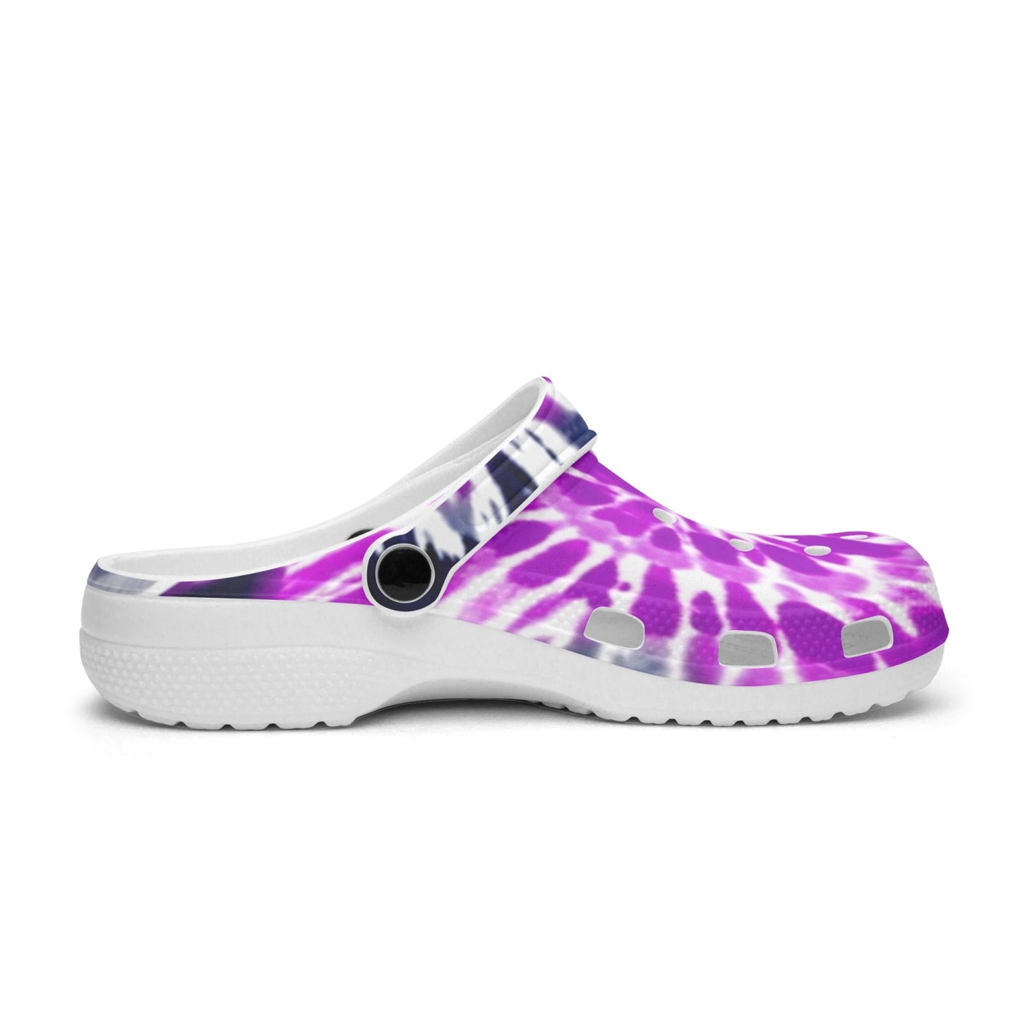 Purple Tie-Dye Clogs