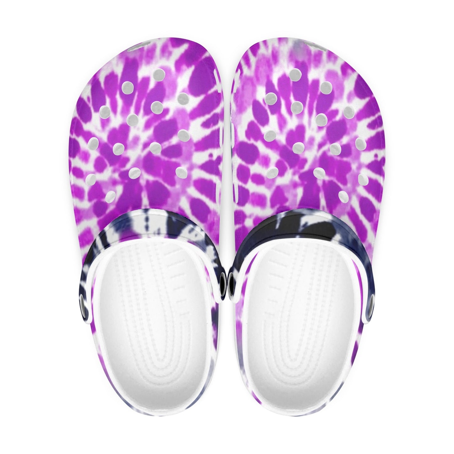 Purple Tie-Dye Clogs