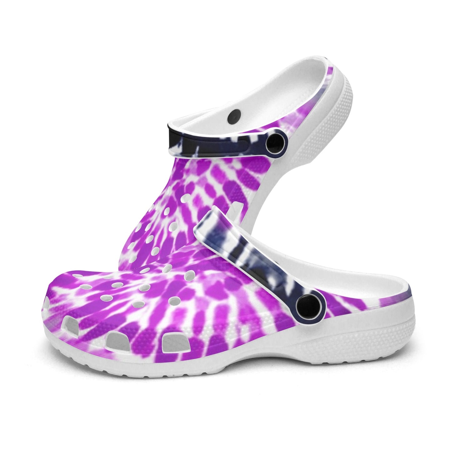 Purple Tie-Dye Clogs