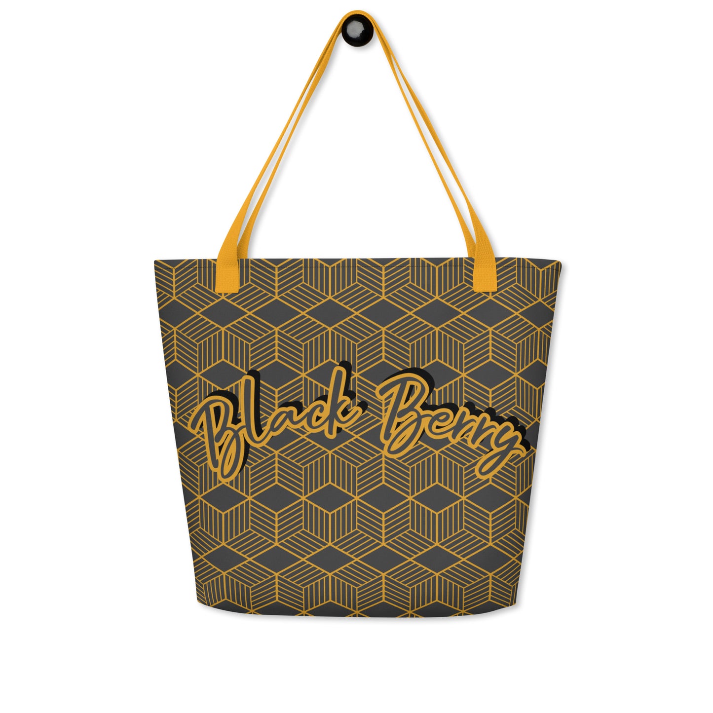 Large Black Berry Tote Bag