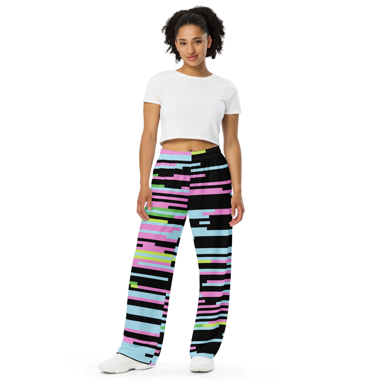 Colorful Stripes unisex wide-leg pants